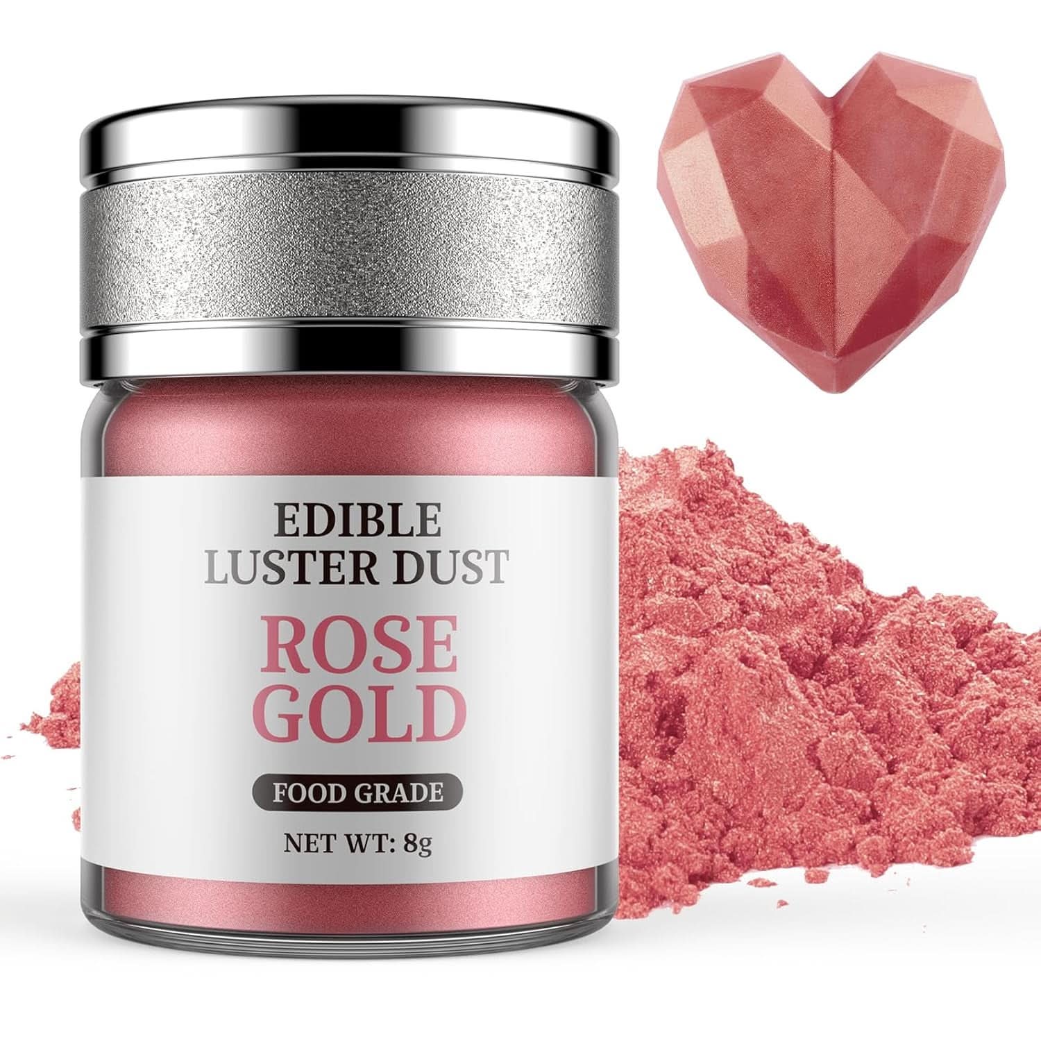 Paillettes alimentaires, 8 grammes Glitter Naty Shop Roségold