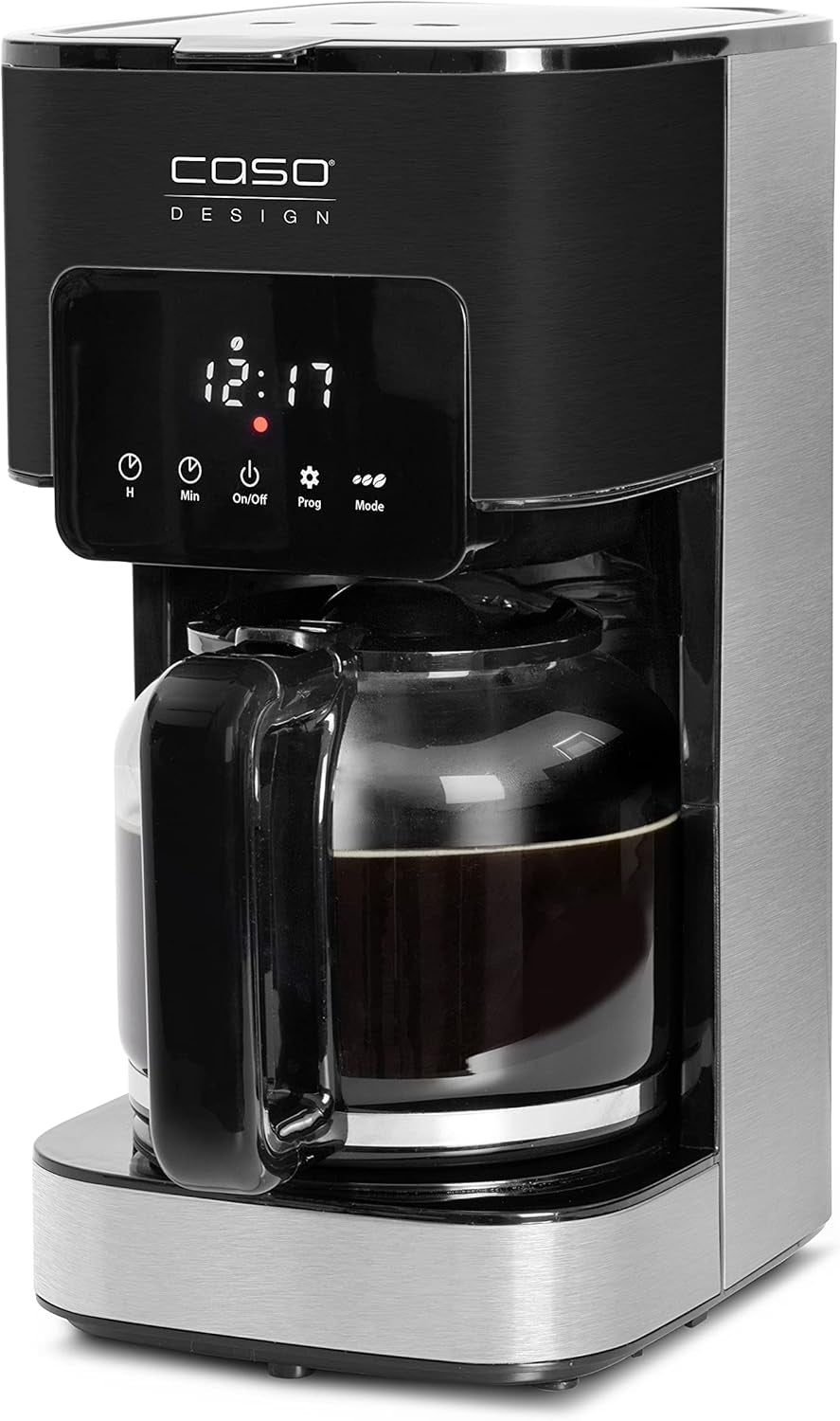 Machine à expresso CASO Coffee Taste and Style avec filtre permanent, 1,5 l, température d'infusion optimale 92-96 °C, système anti-goutte, tête d'infusion optimisée, acier inoxydable, 12 tasses