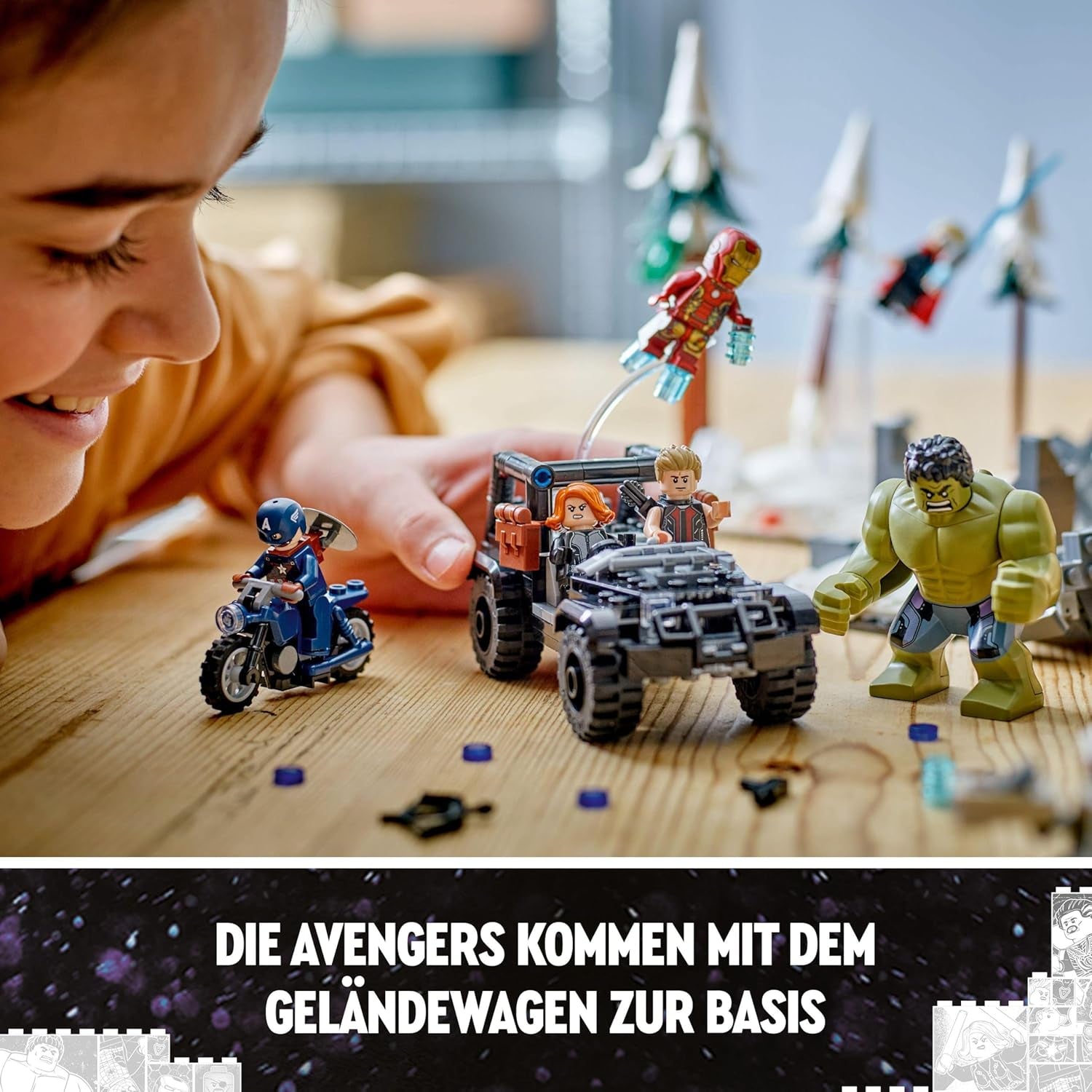 LEGO Marvel Avengers Assemble : Age of Ultron, ensemble de construction et de jeu avec 8 figurines de super-héros tels que Thor, Hulk et Iron Man, jouet de construction pour garçons et filles, set d'aventure 76291 Jeux de construction Besuche den LEGO-Store