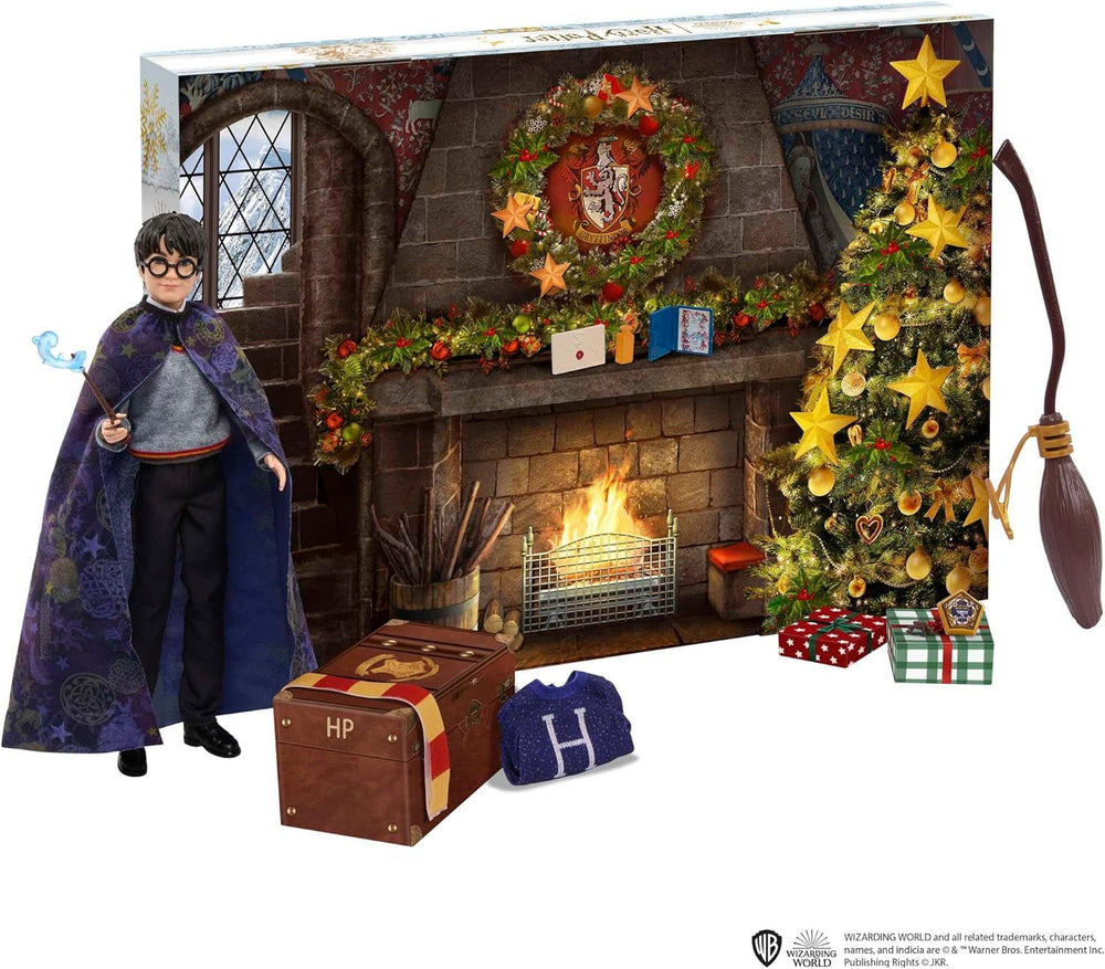 Calendrier de l'Avent HARRY POTTER Gryffondor - 24 histoires, surprises magiques, salle commune de Poudlard, visage réaliste, pour les fans de 6 ans et plus, HND80 Naty Shop Dolls