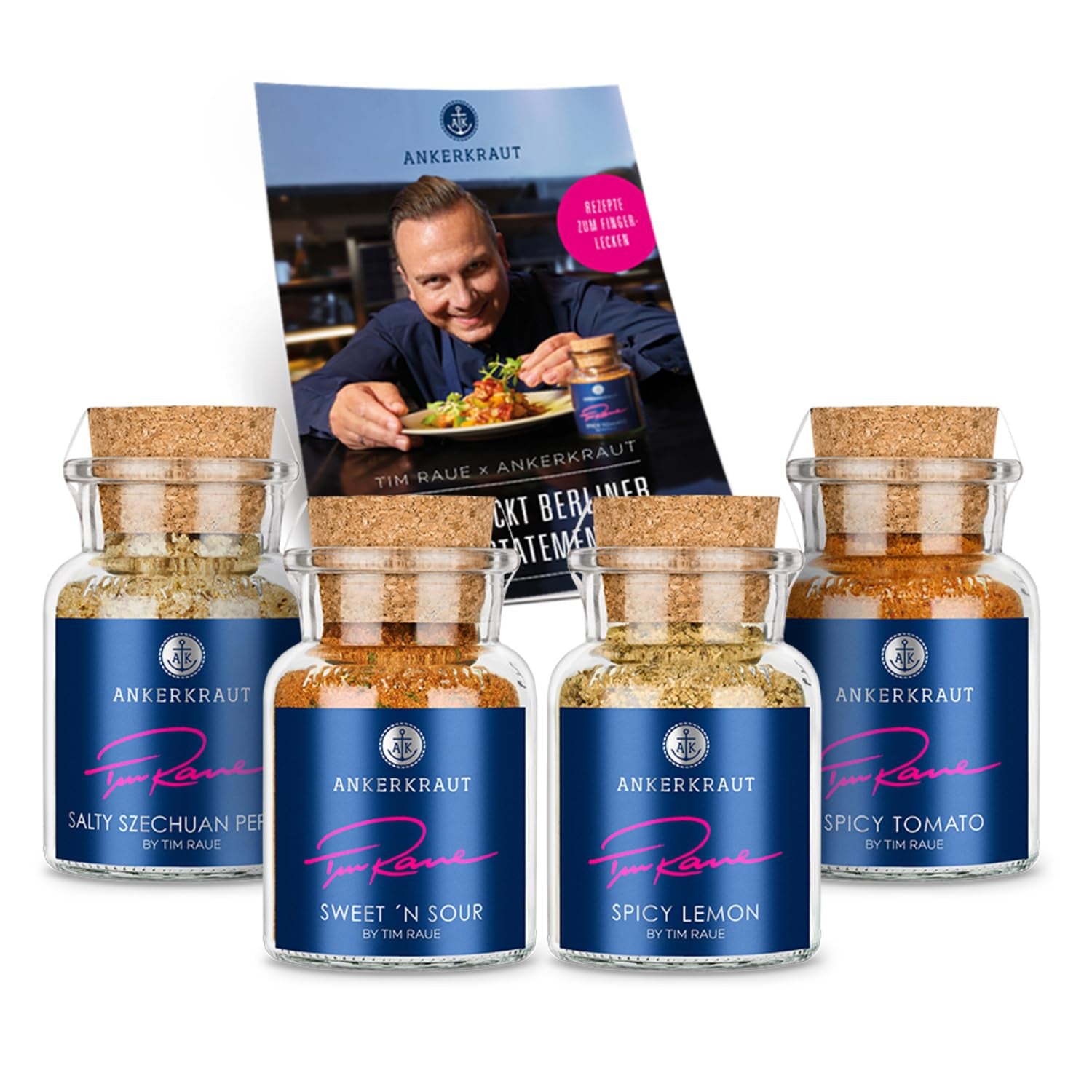 Ankerkraut Smoky Fries de Tim Raue, divers ingrédients pour pommes frites, pommes gourmandes avec arôme raffiné, 145 g dans un verre Korkenglas