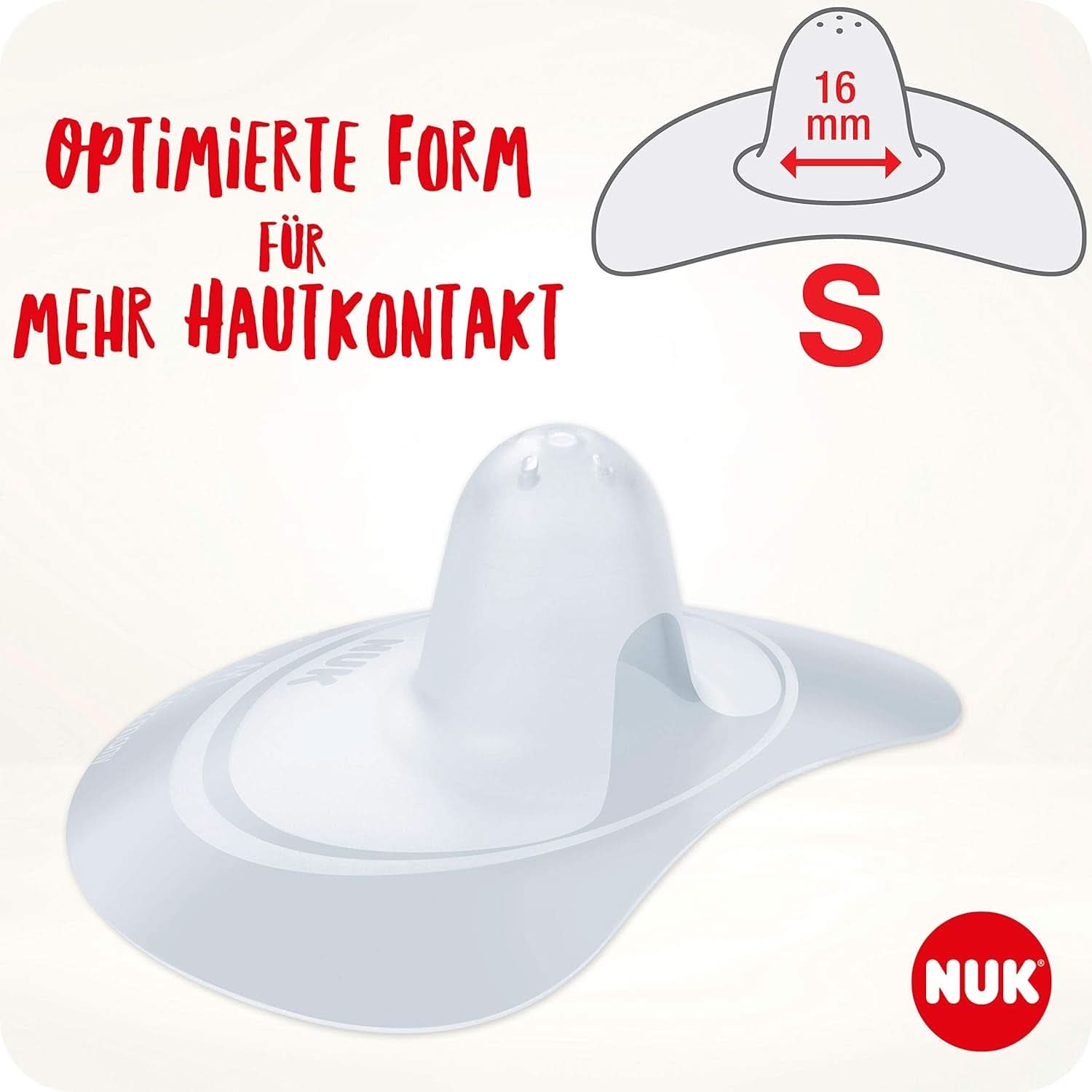 Protège-mamelons NUK | Boucliers de mamelon d'allaitement | Protège contre les mamelons douloureux | Silicone fin | Taille S (16 mm) | 2 pièces Aliments pour bébés et accessoires d'allaitement Naty Shop