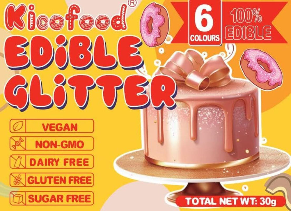 Paillettes comestibles, lot de 6 teintes, 5 grammes Glitter Naty Shop