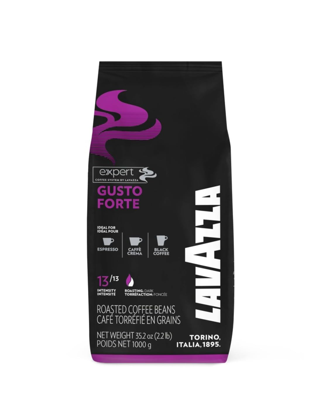Lavazza Expert Gusto Forte Espresso - 1kg Ganze Kaffee-Bohne, 100% Robusta