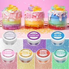 Paillettes comestibles - 6G colorant alimentaire en poudre pour chocolat, fraise, muffins, gâteaux, fondant (or)