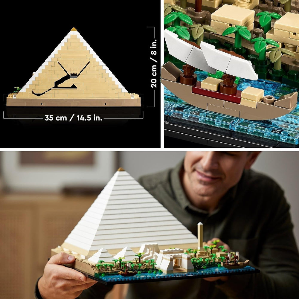 LEGO 21058 Architecture La Pyramide de Khéops Kit de construction pour loisirs créatifs, idée cadeau pour adultes, hommes, femmes, mère, père, activité créative, collection de monuments célèbres Besuche den LEGO-Store