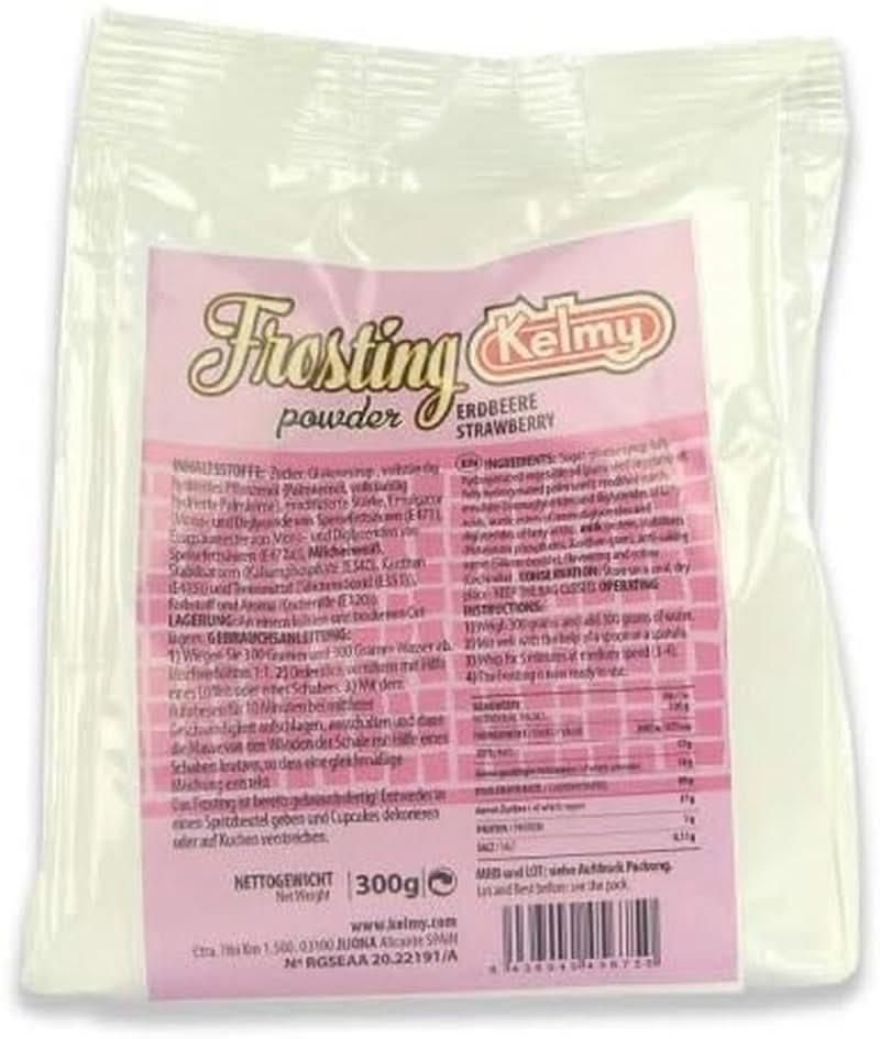 Poudre de glaçage fraises Kelmy, 300 grammes Naty Shop Glazes and Decor