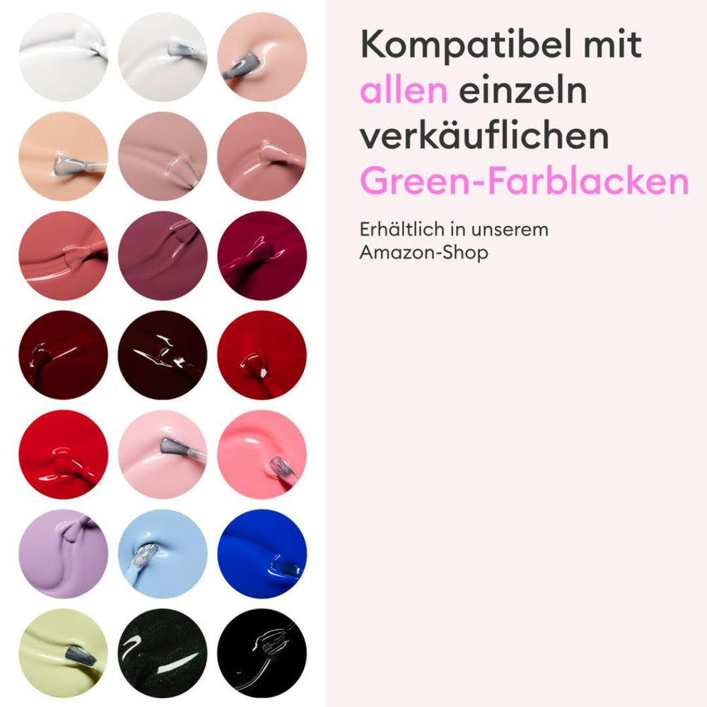 Manucurist Green™ System Rot (Poppy Red) Nagellack Set – Nägel Selber Machen - Vegan: 1 Fettlöser, 1 Base Coat und Top Coat, 1 Nagellack Poppy Red, Trocknungstropfen– Geschenke für Frauen