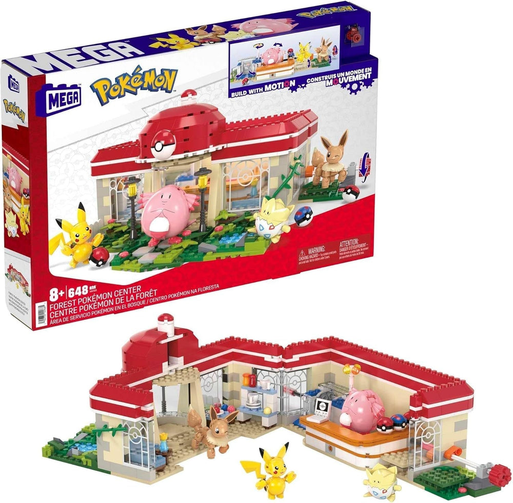 Jouet de construction de figurines d'action MEGA Pokémon, arène d'entraînement de 1 101 pièces, jeu de combat et 5 figurines mobiles pour enfants, figurines d'action HWR82 Naty Shop Building Set