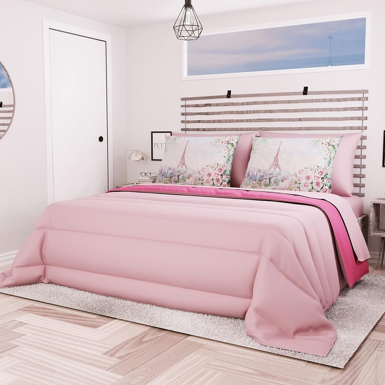 PETTI Artigiani Italiani - Couverture d'hiver pour lit double, maxi, monochrome, double face, blanc, gris, 100% Made in Italy