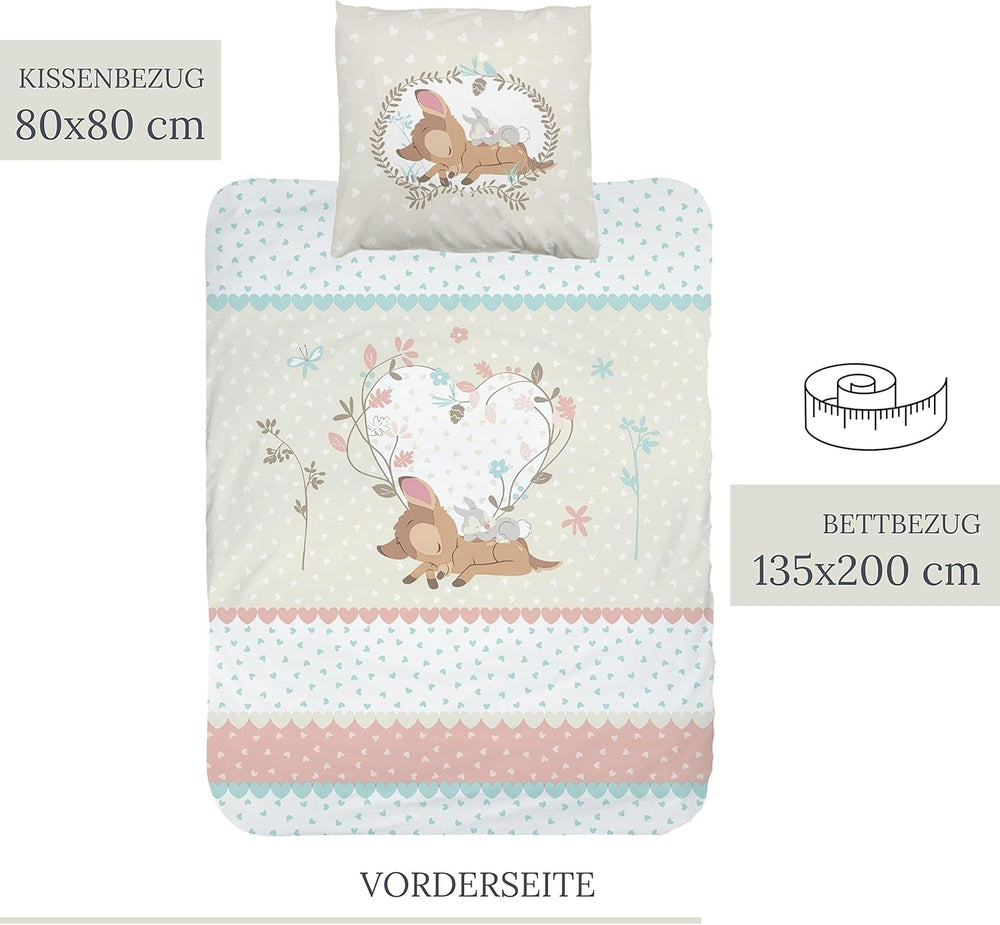 Linge de lit fille, Bambi, 100% coton Linge de lit - enfant Naty Shop