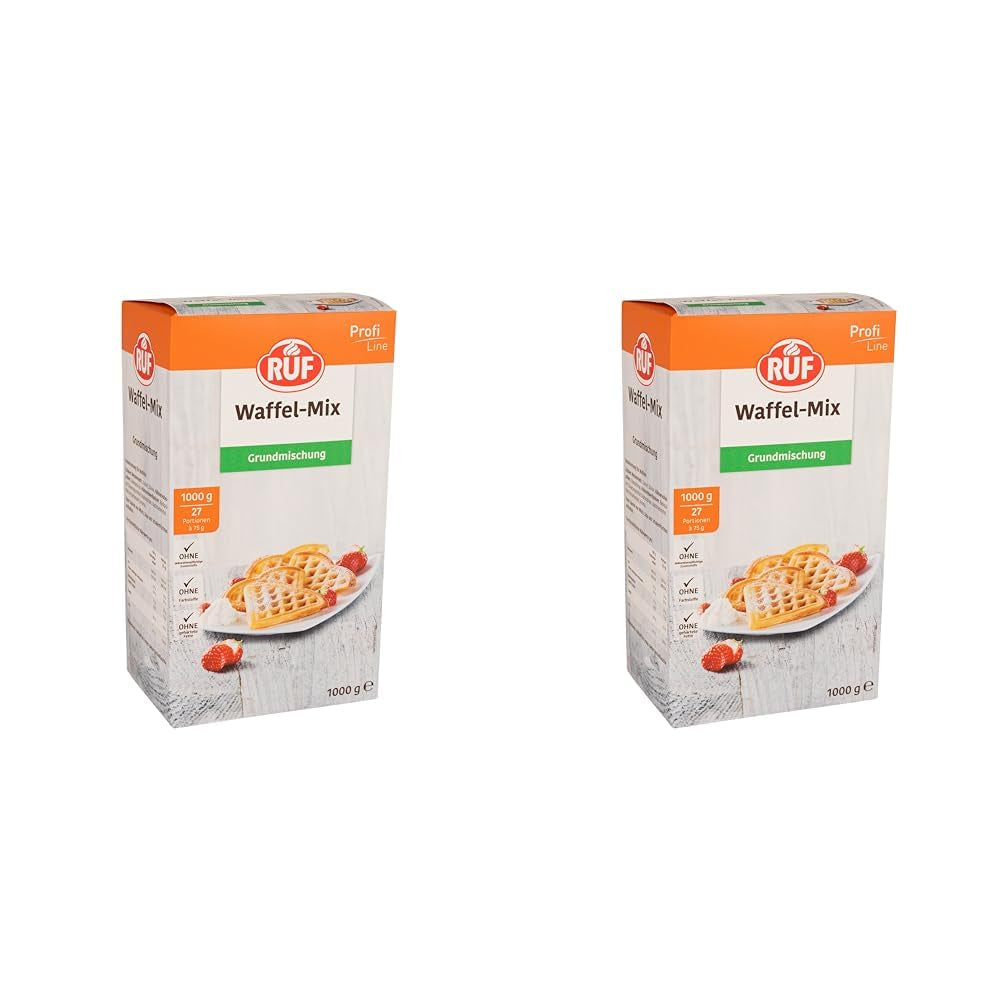 RUF Rührkuchen Backmischung, Nur Wasser & Öl Zugeben, Rezeptur Für Blechkuchen, Kastenkuchen, Muffins, Gugelhupf Und Tortenböden, 1X1000G Amestec pentru copt si gatit Naty Shop Waffelteig 1 Kg (2Er Pack)