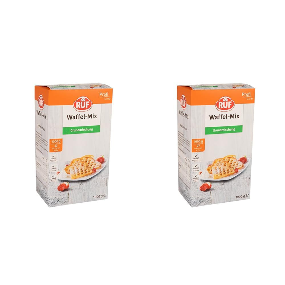 RUF Rührkuchen Backmischung, Nur Wasser & Öl Zugeben, Rezeptur Für Blechkuchen, Kastenkuchen, Muffins, Gugelhupf Und Tortenböden, 1X1000G Mélange pour la pâtisserie et la cuisson Naty Shop Wafelteig 1 Kg (2Er Pack)