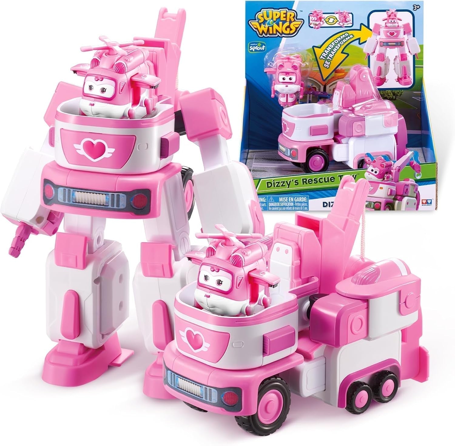 SUPER WINGS - VÉHICULE ROBOT CONVERTIBLE "PAUL'S CRUISER" 18 Cm + 1 FIGURE 5 Cm - Jouet voiture et avion Transform-A-Bots de la série animée - Jouets pour enfants à partir de 3 ans Figurines Naty Shop Ligne de vie de Dizzy