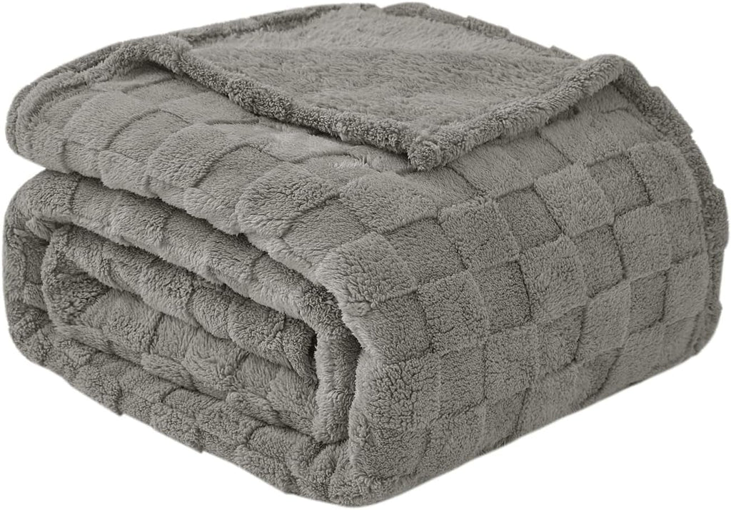 Good Nite Cosy pătură Fluffy Couch Throw pătură Fleece Bedspread Cosy Soft Checked Green pătură primăvară vară toamnă iarnă patru anotimpuri (150X200Cm Olive Green) Paturi si Cuverturi Good Nite Gri 200 X 230 Cm