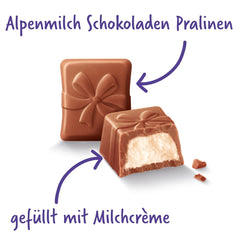 Praliné Milka Félicitations – Chocolat au lait alpin fourré finement crème de lait – 10 x 110g