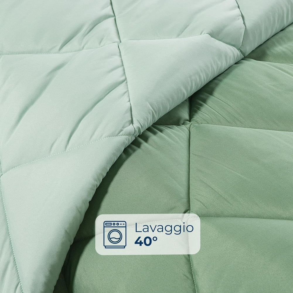 Caleffi Couette d'hiver pour lit double 260 x 265 cm en microfibre pour lit double d'hiver doux et confortable rembourré durable lavable hypoallergénique fabriqué dans Naty Shop Couettes et couettes