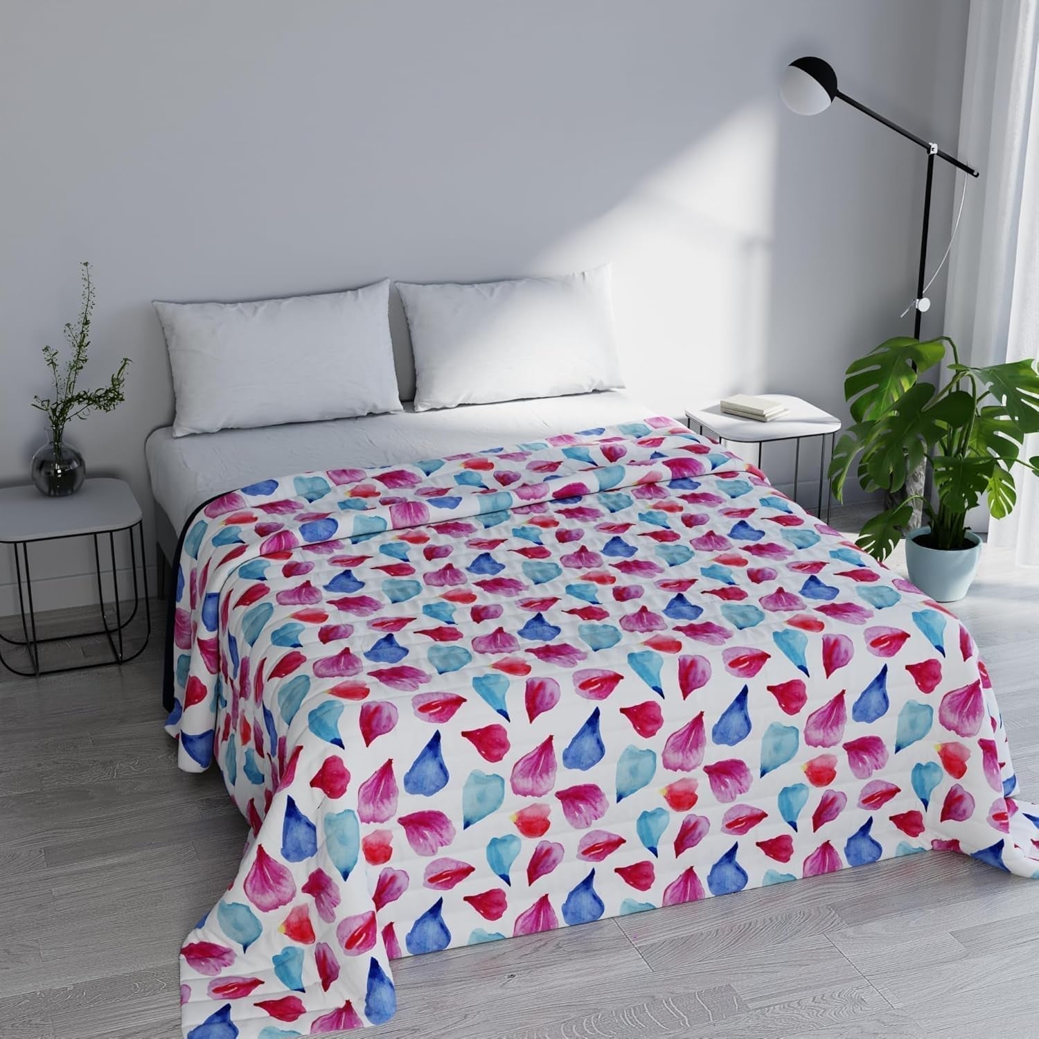 Couette d'été imprimée fantaisie, garnissage polyester, Pétales, 260X270Cm Couettes et couettes Naty Shop