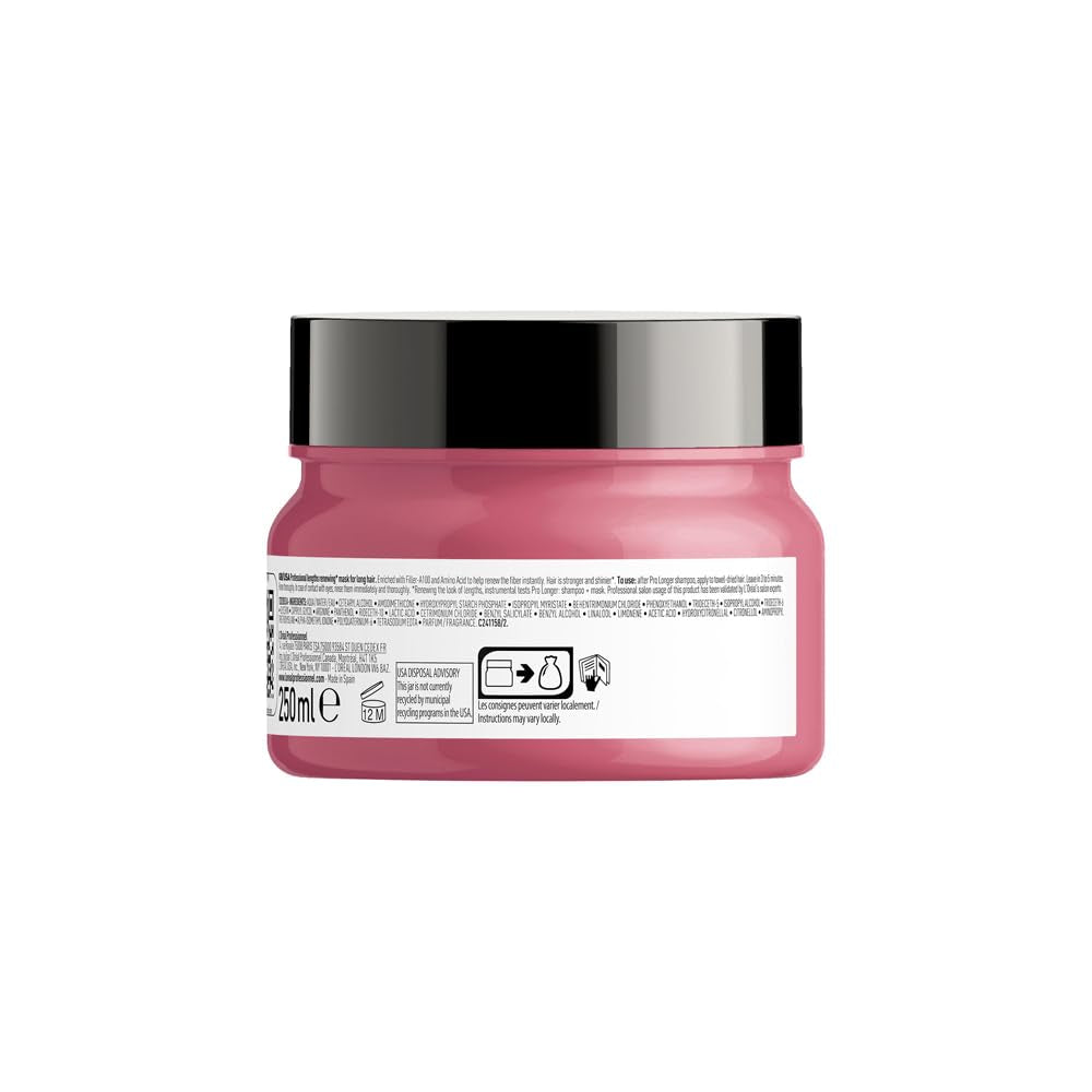 L'Oréal Professionnel Masque Fortifiant Capillaire pour Cheveux Longs et Fins avec Filler A-100 et Acides Aminés, Série Expert, Pro Longer Mask Hair Mask Naty Shop