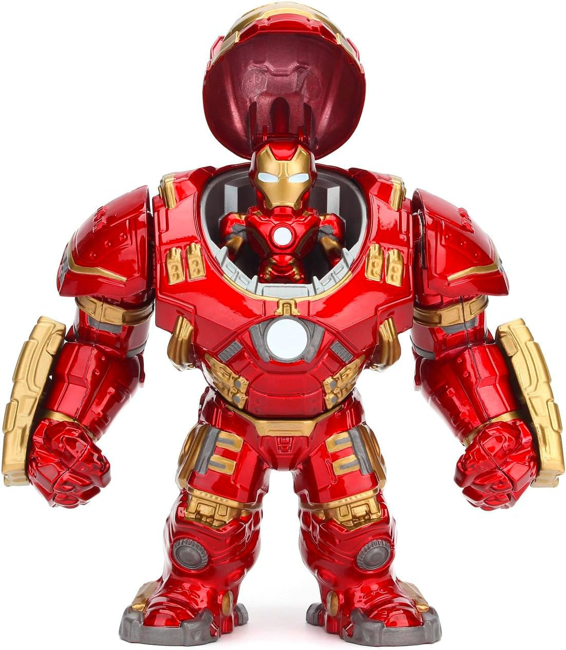 Jada Toys Marvel Figure Hulkbuster & Ironman, Casque ouvert et fermé, Figurines à collectionner, Ensemble, Moulé sous pression, Rouge, Taille: 6 pouces Hulkbuster & 2 pouces Ironman Figurines Naty Shop