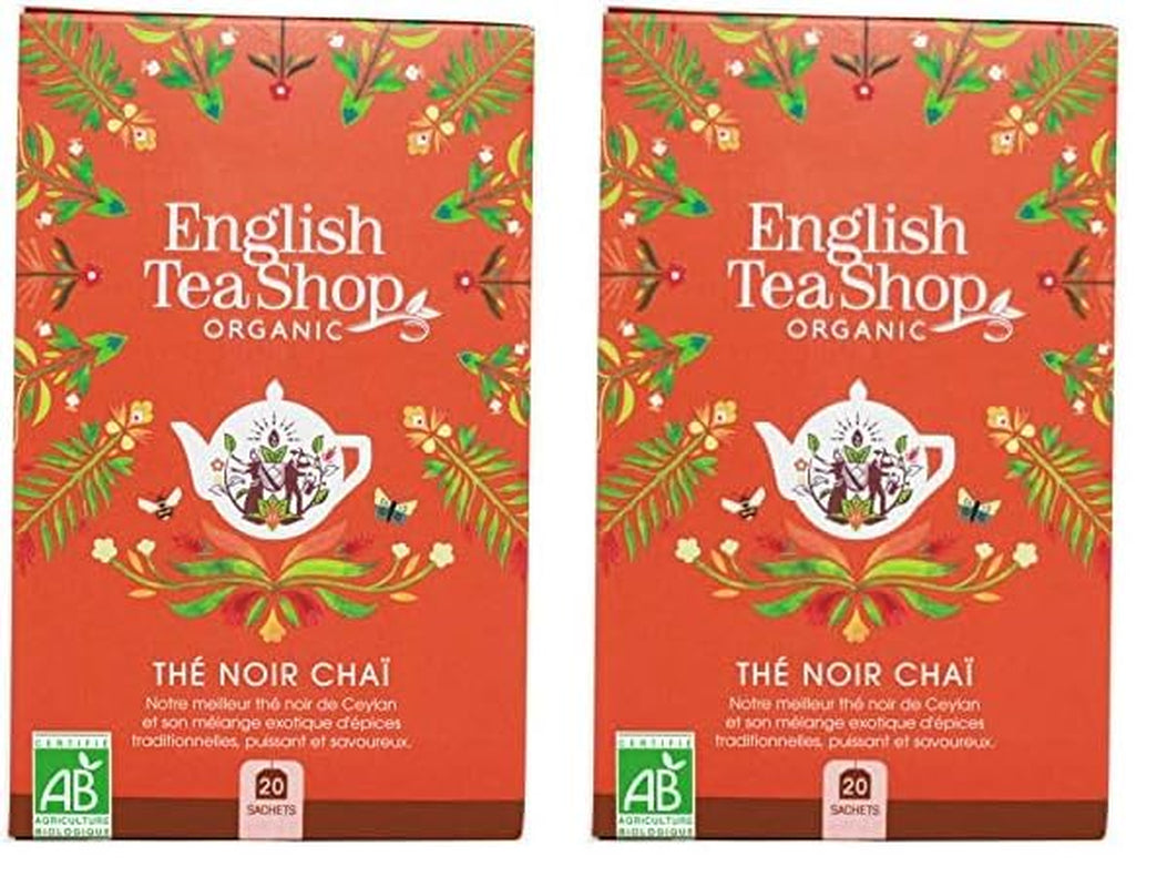 ETS - Thé Noir Chai, Naturland BIO, 20 Sachets de Thé (Pack de 2)