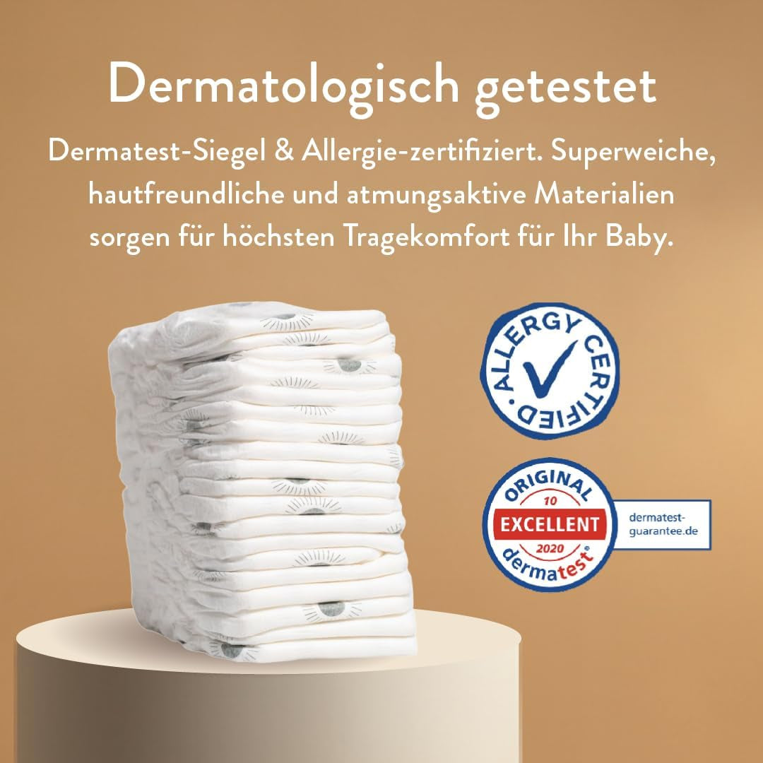 Couches push-up taille 4 L (7-12 kg) - 1 sachet de 25 pièces - Sans substances nocives, écologiques, ultra plates, pour une utilisation nocturne - Fabriquées au Danemark