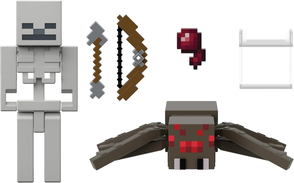 Mattel Minecraft Env. 8cm Action Figure 2-Pack avec 2 figurines et 2 accessoires, figurine de collection en cadeau HLB29 Figurines Naty Shop