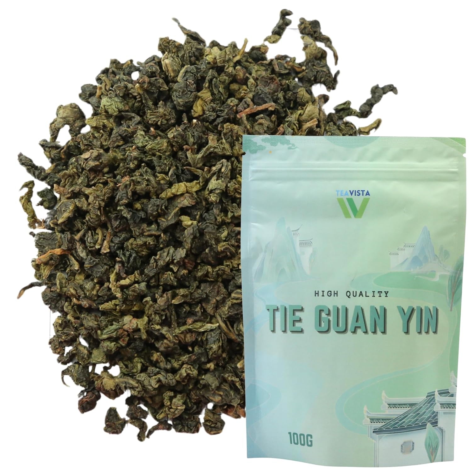Ceai Tie Guan Yin Oolong de la Teavista – Ceai Oolong chinezesc premium (Tieguanyin), 100 g | Favorizează digestia și crește energia