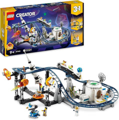 LEGO 31142 Creator Kit de jouets de montagnes russes spatiales 3 en 1 pour tout-petits avec chariots fonctionnels, se transforme en tour à chute libre ou en carrousel avec des fusées et des briques lumineuses. Besuche den LEGO-Store Single