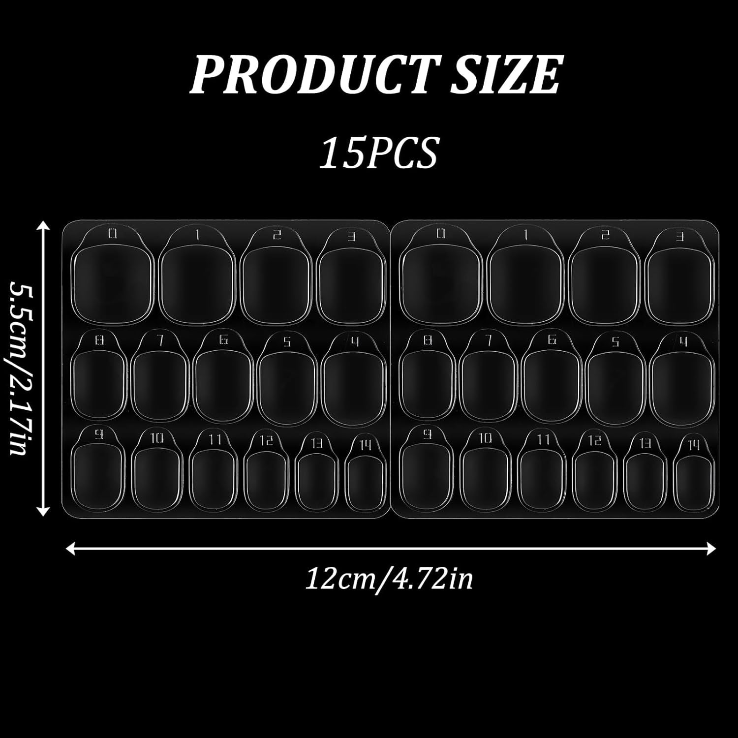 15 feuilles/450 pièces de tampons adhésifs pour ongles, 15 tailles de tampons adhésifs transparents pour ongles, gel de gelée double face, autocollant adhésif pour ongles, tampons adhésifs à presser sur les ongles, tampons adhésifs pour accessoires de décoration de manucure DIY