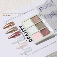 GZMAYUEN Chrome Pulver pour ongles 6 couleurs miroir Chrome poudre à ongles Pigment poudre Nail Art