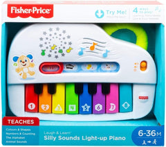 Fisher-Price Premier clavier pour bébé - piano jouet portable avec 4 options de lecture, chansons, lumières et sons, apprentissage ludique, version : UK-anglais , GFK04 Baby Toys Naty Shop