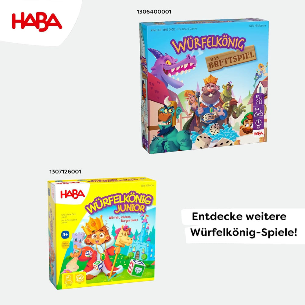 HABA Dice King – Joc de cărți și zaruri captivant pentru 2-5 jucători – Joc de petrecere captivant pentru întreaga familie – De la 8 ani în sus – Ideal ca și mic cadou – 1303485001