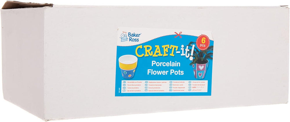 Baker Ross Mini pots en porcelaine (6 pièces), Porcelaine