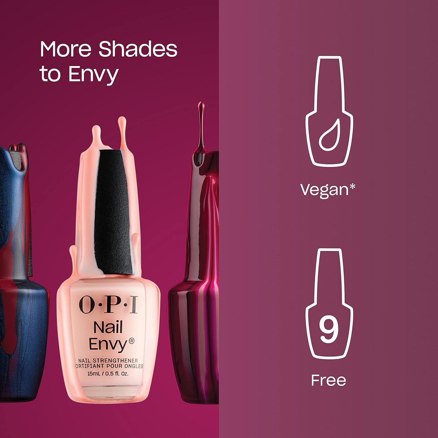 OPI Nail Envy - Renforceur végétalien pour ongles abîmés - Soin réparateur des ongles avec technologie Tri-Flex et biotine - pour des ongles naturels 95 % plus forts* en une semaine