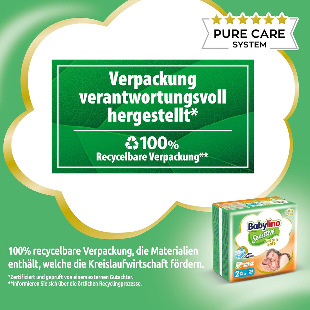 Couches pour bébés sensibles, taille 2, mini (3-6 kg), 192 couches