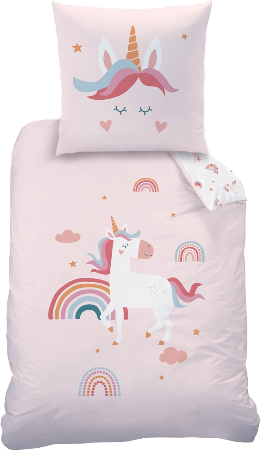 Parure de lit enfant, Koala ou Licorne, 100% coton Literie - enfants Naty Shop Licorne