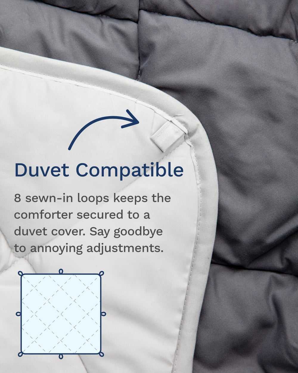 Couette alternative réversible en duvet toutes saisons pour lit double/double XL – Respirante, extra longue, de haute qualité, microfibre douce – Housse de couette grise Insert Quilts & Quilts Naty Shop