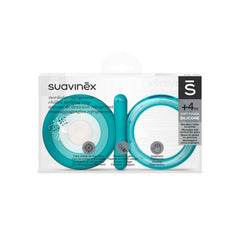 Suavinex Anneau de dentition en silicone pour bébé + 4 mois, anneau de dentition bleu papillon doux et léger