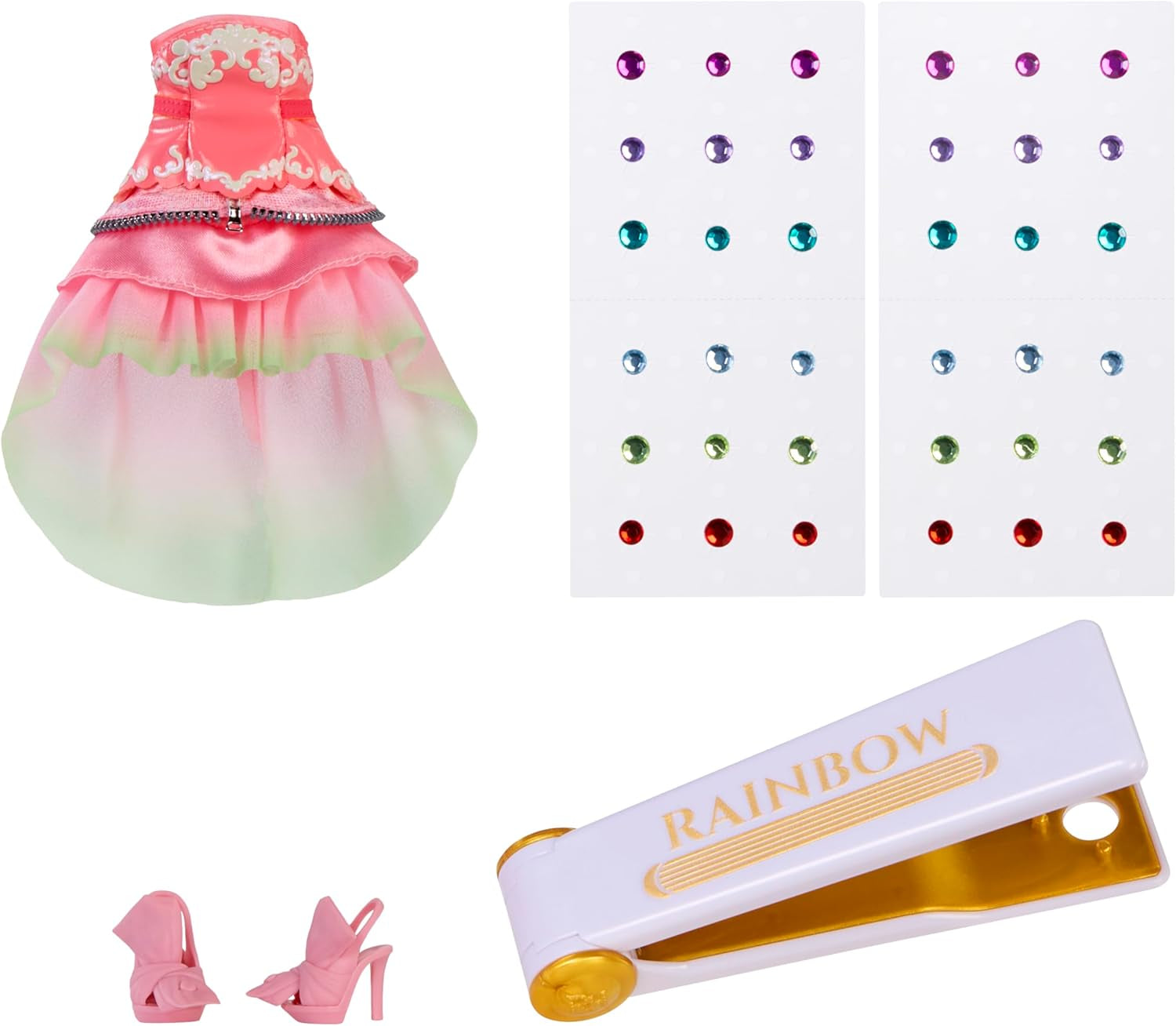 Rainbow High Be Dazzling – Adeline Rose – Rosa 28 cm Modepuppe mit Verzierungswerkzeug, Funkelnden Schmucksteinen und Styling-Accessoires