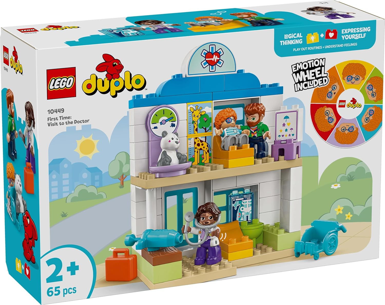 LEGO DUPLO Town Première visite chez le médecin, jouet de construction, ensemble de jeu pour promouvoir la motricité fine, cadeau pour les tout-petits de 2 ans, jouet éducatif, jeu de rôle à l'hôpital 10449 Ensembles de construction Besuche den LEGO-Store