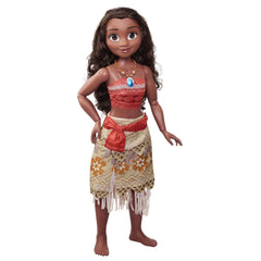 Disney Princess Moana 80 cm Poupée de jeu par Jakks Pacific Poupée mobile avec brosse pour peigner ses boucles ondulées Robe inspirée du film Collier pendentif détachable Poupées Naty Shop