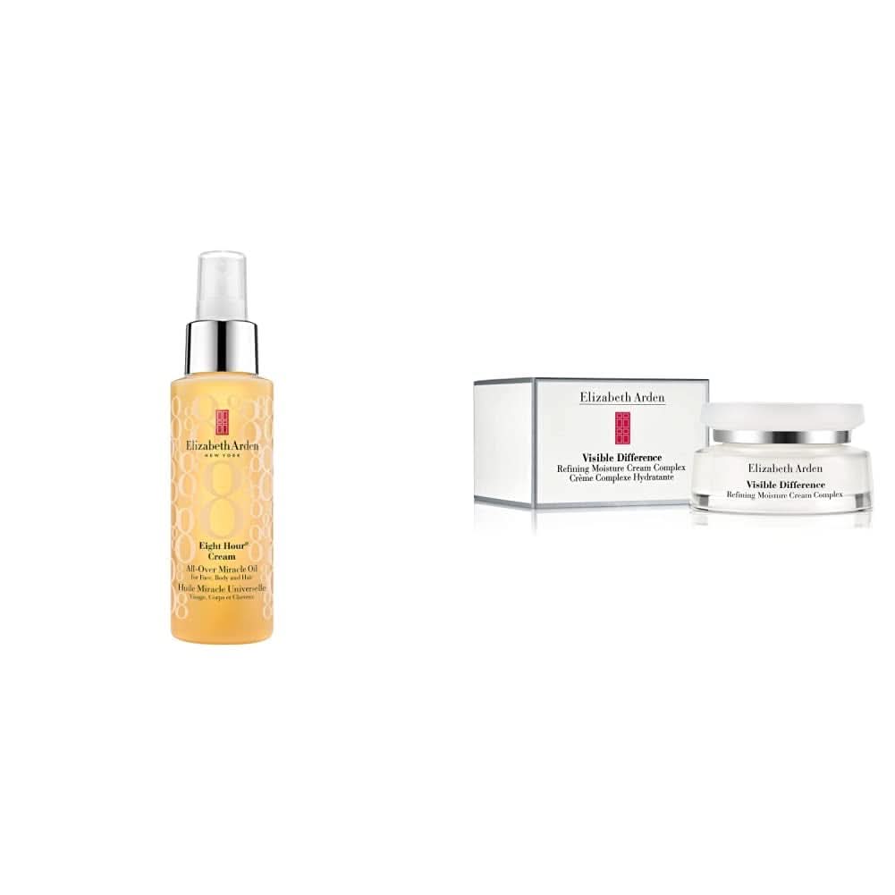 Elizabeth Arden - Eight Hour, huile hydratante pour le visage, le corps et les cheveux, 100 ml Cosmétiques et Beauté Naty Shop Package avec Arden Visible Difference