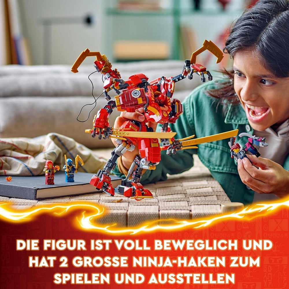 LEGO NINJAGO Kai's Ninja Climbing Mech, jouet Ninja avec figurine à construire et 4 mini figurines, ensemble d'aventure pour enfants, cadeau d'anniversaire pour garçons et filles de 9 ans 71812 Ensembles de construction Beuche den LEGO-Store