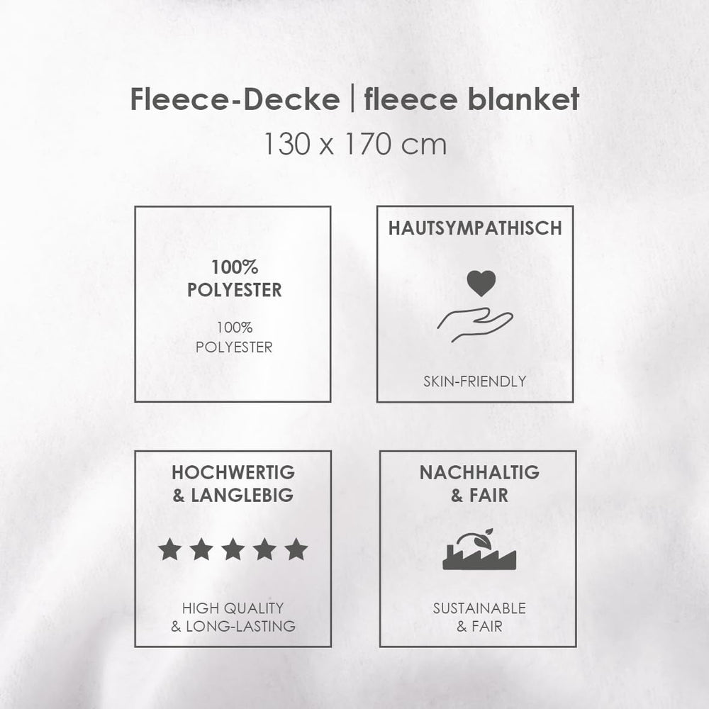 Couverture polaire Herding Wednesday, env. 130X170 Cm, 100% polyester, noir Lits et couvertures Besuche den Herding-Store