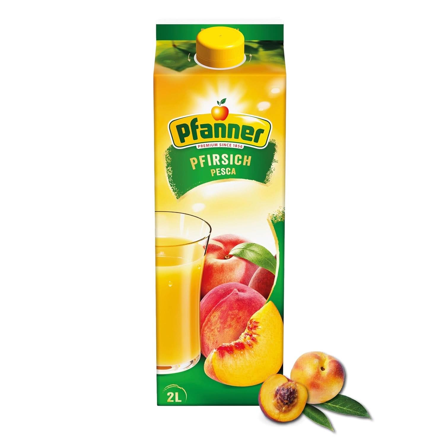 Pfanner Jus de pomme trouble 100% naturel (1 x 2 litres) - Pommes directement pressées - Jus de fruits sans sucre ajouté Boissons sans alcool Naty Shop 2 litres Pêche