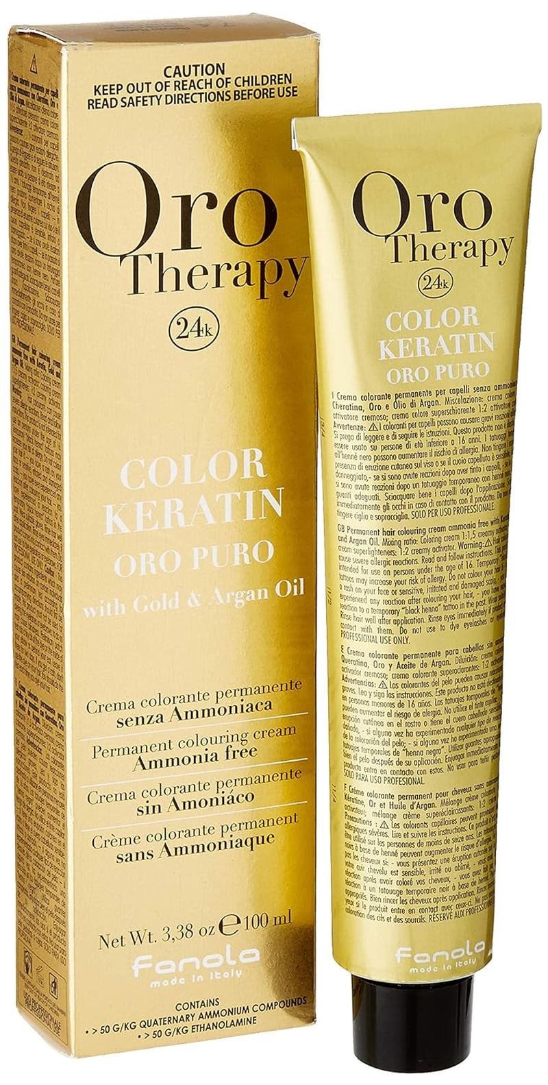Fanola Oro Therapy Color Keratin 5.0 100ml Teinture capillaire Naty Shop 7.4 Blond moyen cuivré