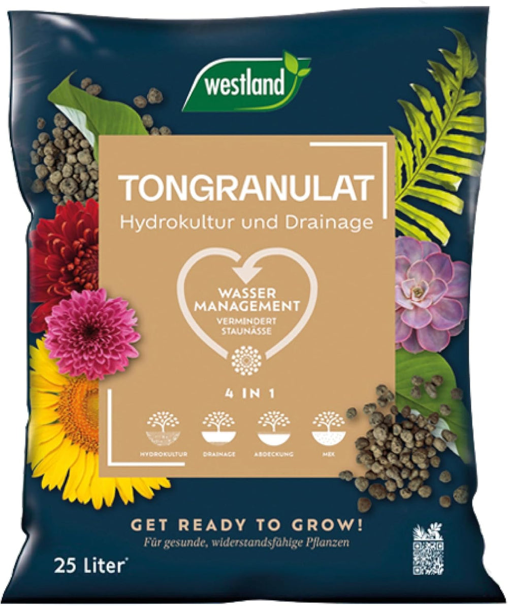 Westland Clay Granules, 5 L - Granules pour plantes idéales pour la culture hydroponique, substrat drainant sans additifs chimiques, pour usage intérieur et extérieur