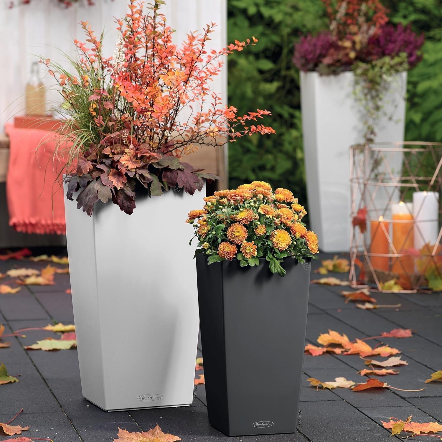 LECHUZA CUBICO Couleur 30 gris ardoise 13138, 29,5x29,5x56,5 cm