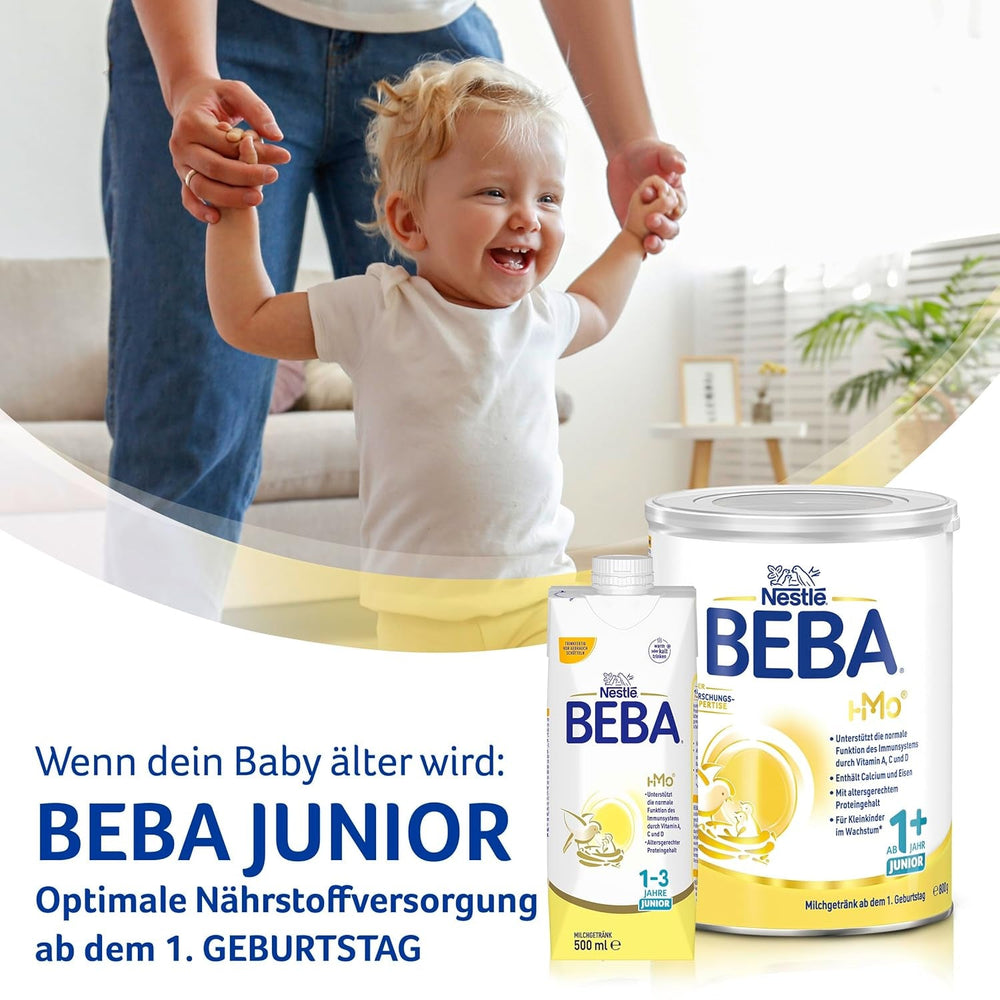 BEBA 2 - Lapte de continuare după 6 luni, cu complex 5 HMO, conținut proteic adecvat vârstei, fără lactoză, fără ulei de palmier, fără ulei de pește, hrană pentru bebeluși, lapte praf pentru bebeluși, pachet de 3 (3 x 800g)
